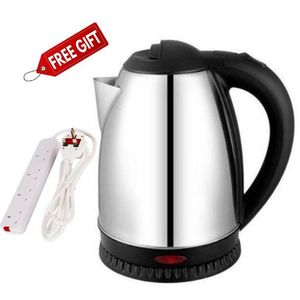 AILYONS 2.0L Electric Stainless Steel Kettle Water Heater With GIFT Extension – Fast Boiling Auto Shut-Off - Sliver