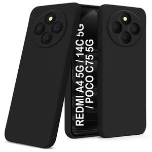 Soft Silicone Slim Fit Cover Anti-Scratch Shockproof Case for Xiaomi Redmi 14C - Black