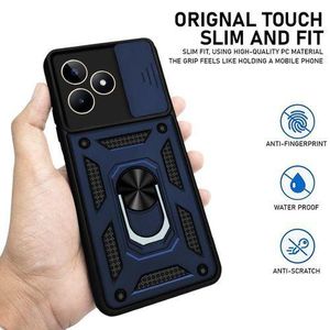For Realme C51 Case,Sliding Camera Lens Cover 360° Rotating Ring Cover