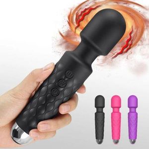 20 Modes - 8 Speed Powerful Rechargeable Magic Wand Cli_t Massager Dildo Vibrator Sex Toys For Women