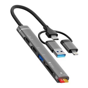 USB / Type-C / 8 Pin to TF / SD Card Reader, USB, Type-C HUB Adapter