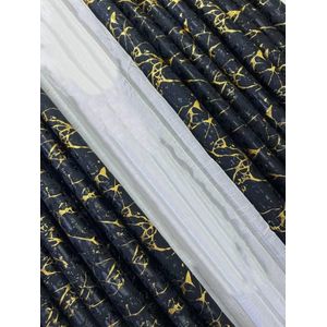 3pcs Marble Black-Gold Curtains comes as 2 curtains 1.5M each and 1 Sheer 3M Height 2.5M Window or Door Curtain