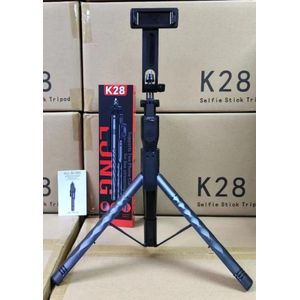 The LUNG K28 Multi-Function Selfie Stick Tripod, DOUBLE phone holder, a versatile tool designed for mobile photography, vlogging, and live streaming. 