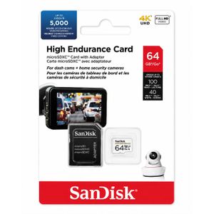 Sandisk High Endurance microSDXC 64GB + SD Adapter - for dash cams & home