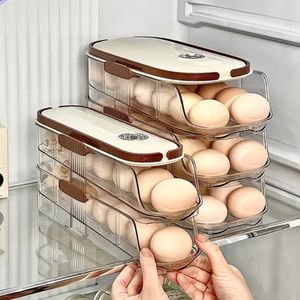 Acrylic Stackable Automatic sliding/rolling Egg Storage box/Egg Tray