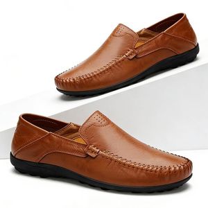 SHJO Loafers Men Comfortable Business Synthetic Leather Breathable Lightweight Formal Slip-on Shoes - Black