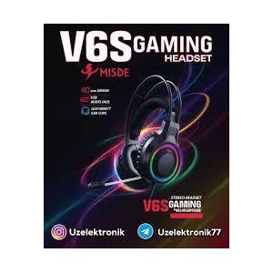 MISDE V6S RGB Gaming Stereo Headphone blackred