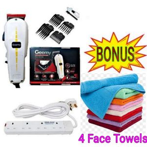 Geemy Affordable Barber Shaving Machine-Kinyozi With Level Combs+ Free 4 Way Power Extension & Face Towels
