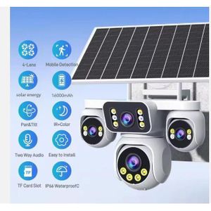 Solar Light V380 MAX 8000mah Battery Solar Charge Wireless Camera Night Vision CMOS Sensor Memory Card 8X Hybrid Zoom PIR Human Detection