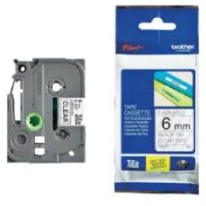 Brother Label Tape  Black On White 8M 6Mm