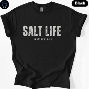Cotton Salt Life Matthew 5:13 Scripture Tee BLACK