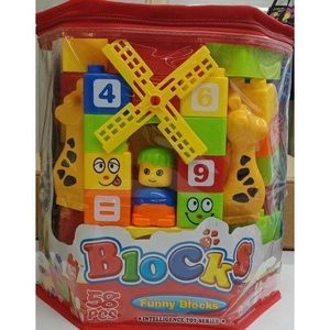 58-piece Cartoon Themed Kids Educational Building Blocks