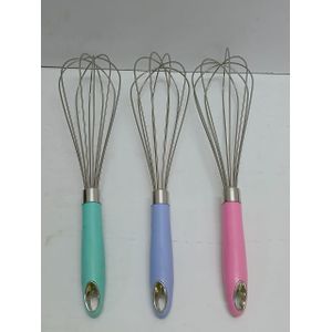 Plastic Handle Stainless Steel Manual Egg Beater And Pancake Whisker