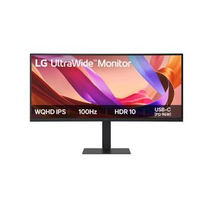 LG Smart Monitor 34”, Curved WQHD Display, webOS, ThinQ, Screen Share, Bluetooth, Black