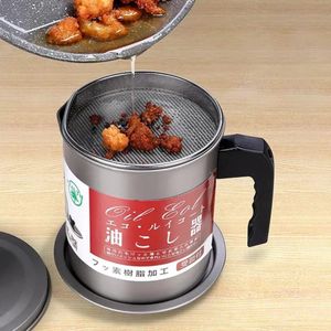 1.4 Litres Stainless Steel Oil Filter Pot – Cooking Oil Strainer & Storage Container