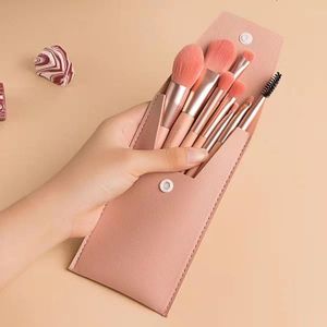 8pcs Makeup Brush Bag Portable Concealer Powder Brush Set