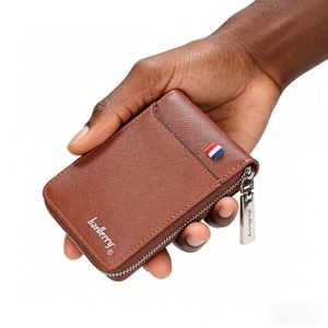 Men'S Stylish Card Holder with a Zippered Coin Compartment - Perfect for Organizing And Safeguarding Your Essentials, Available for All Four Seasons