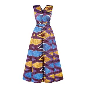 Fashion S Ankara Style Clothes For Women Party Robe African Dresses Plus  Size Clothing Fashion Print Square Neck Ruffle Long Skirt-Color3