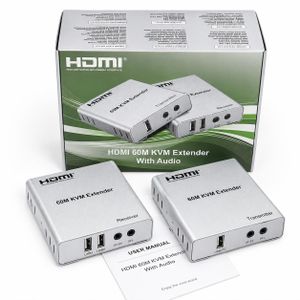 HDMI KVM Extender 4K 60M/120M/200M Over Cat6 Ethernet USB Control – Silver