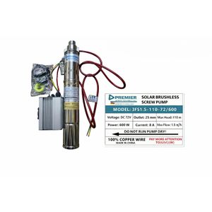 Premier 72V DC Submersible Screw Pump 600W – High Lift Water Transfer Pump