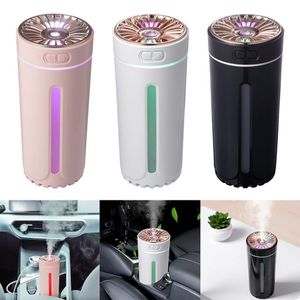 Wireless Car Air Humidifier with Colorful Night Light 300ml USB Mist Diffuser Aromatherapy Air Purifier Ultrasonic Quiet Operation Rechargeable Car Fragrance Humidifier