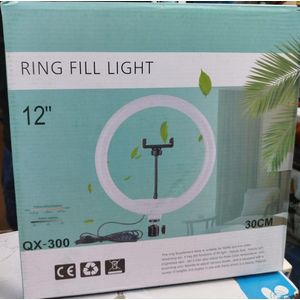 12-Inch LED Ring Light with Stand and Dimmable Lighting for Portrait Photography and Online Streaming