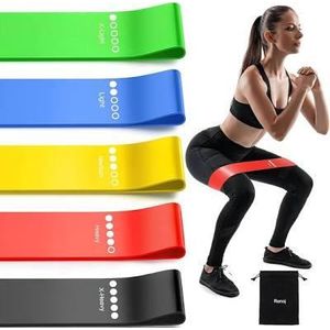 Resistance Bands for Working Out, Exercise Bands Resistance Bands Set with 5 Resistance Levels, Multi-Colored Workout Bands for Indoor & Outdoor Fitness, Leg Strength Training, Yoga