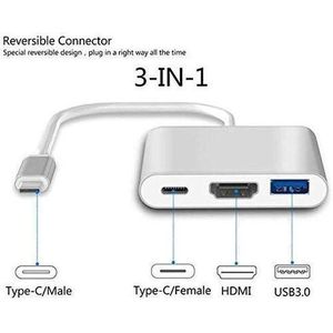 Type-C To HDMI With USB C Fast Charging Port HDMI & USB(3 In 1)