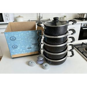 10-Piece Professional Granite Non-Stick Cookware Set – Black Speckled