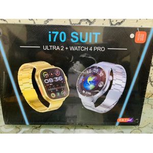 Premium i70 Suit Ultra 2 and Watch 4 Pro 9-in-1 Combo with Heart Rate, Blood Pressure, Sleep Tracking and Full Connectivity
