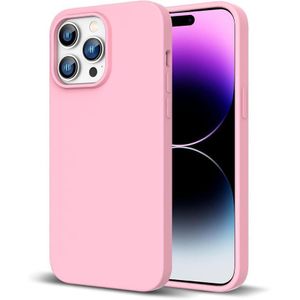 Soft Silicone Slim Fit Cover Anti-Scratch Shockproof Case for Apple iPhone 13 Pro Max - Pink