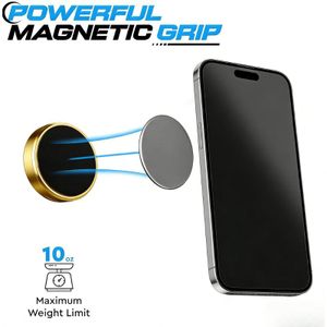 Universal Magnetic Car Phone Holder - Dashboard Mount with Protective Silicone Pad, 360° Rotation