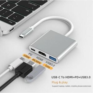 3-in-1 USB C Hub, 4K HDMI + 100W PD + USB 3.0, Type-C Adapter for MacBook/Laptop