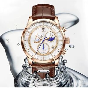 LIGE Chronograph Men’s Watch LG8968A – Stylish Stainless Steel with Stopwatch & Moon Phase