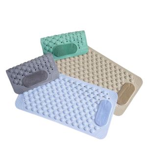 Non-Skid Bathroom Mat with Built-In Foot Scrubber and Suction Cups – Bath Safety Rug