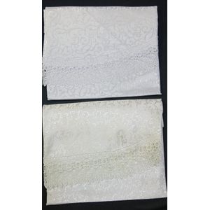 Table Cloth – Round – White with Lace Trim – 180cm Diameter