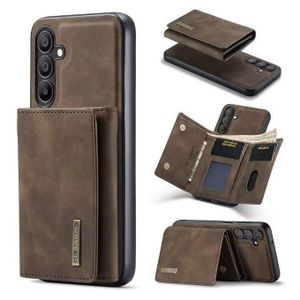 DG Ming DG.MING 2 in 1 Leather Detachable Wallet Case for Samsung Galaxy A56 – Magnetic Flip Cover with RFID Blocking, Shockproof TPU Protection, Card Holder & Kickstand (Coffee Brown)