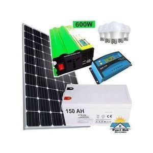 Solarmax  Solar 200 Watts Solar Panel All Weather Monocrystalline Full Kit + 150Ah Solar Battery + 20 Amp Digital Controller + 600watts Solar Inverter + 5 Bulbs