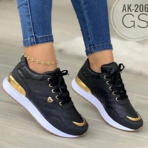 Fashion (Black)2022 New Ladies Sneakers Lace Up Wedge Heel Vulcanized Shoes  Thick Sole Casual Shoes Large Size 43 Women Shoes Zapatos De Mujer ACU @  Best Price Online