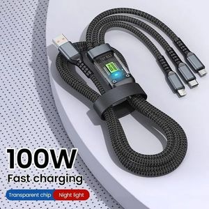 3-in-1 Fast Charging Cable Fast Charger Black