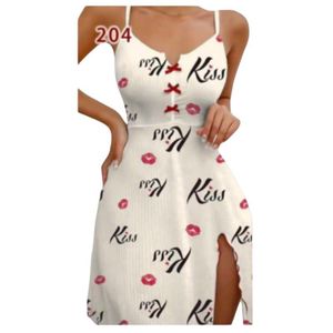 White Sleeveless Dress with Romantic Kiss Print & Bow Detail