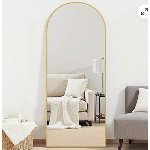 Mini classy Arched aluminium full length mirror (gold) 
