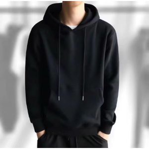 Heavy cotton black unisex hoodie