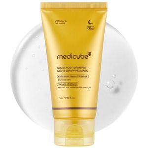 Medicube Kojic Acid Turmeric Overnight Wrapping Mask with Collagen, Vitamin C & Retinol. Smoothens, Glows, Moisturizes, Removes Wrinkles, Hyperpigmentation, Dark Spots, Refines texture &  Improves Elasticity
