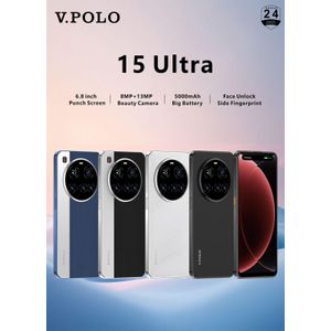 V.POLO 15 Ultra 4G 6.8-inch screen, 4GB-6GB RAM, 128GB ROM, and a 5000mAh-5800mAh battery.