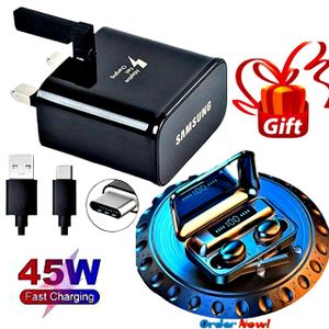 Samsung Smartphone 45W FAST CHARGER With Type C Cable  // TWS Bluetooth Earbuds 