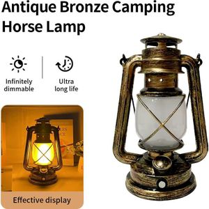 Rechargeable Vintage 35cm LED Lantern Lamp – Retro Outdoor & Indoor Lighting