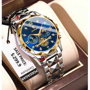 POEDAGAR Architectural Tourbillon Skeleton Blue Dial Men's watch