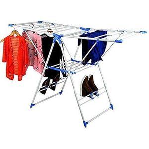 Clothes Airer with Storage, Foldable Drying Rack, Wide Clothes Horse for Indoor Laundry,