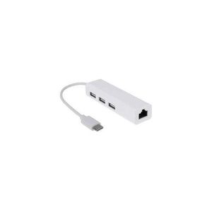 USB Type C 3.1 to RJ45 Ethernet with 3 USB 2.0 Hub Ports For MacBook